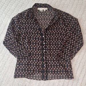 Studio Black and Pink Sheer Shirt Size M